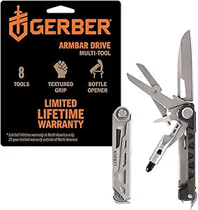 Gerber Gear Armbar Drive 8-in-1 Pocket Knife EDC Multitool with Screwdriver, 2.5" Blade, Onyx