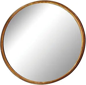Creative Co-Op Extra Large Metal Framed Convex Mirror with Antique Brass Finish, 16 Inch Round