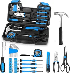 HANGYING 39-Piece Basic Household Tool Set with Toolbox Storage Case, Blue