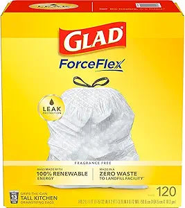 CLO78564 - Glad ForceFlex Tall Kitchen Drawstring Trash Bags