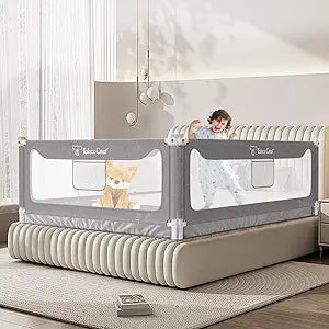 G TALECO GEAR Bed Rail for Toddlers, Stable Protective Bed Side Rails, Baby Bedrail Guard for Twin Full Queen & King Size Bed((3 Sides for King Size) 78.74x78.74x74.8 Inch)