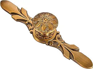 Cabinet Hardware Handle, 20 Pack Antique Brass Knobs & Plates, Zinc Alloy, for Cabinets and Drawers, 1-1/4 Flower Vintage