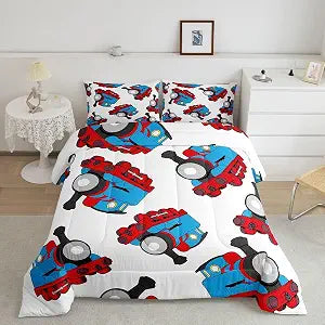 Feelyou Train Bedding Set Kids Cartoon Car Comforter Set Boys Girls Train