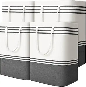 4 Pack Large Laundry Baskets, Laundry Hampers, Freestanding Waterproof Collapsible Clothes Bag with Extended & Reinforced Handles - Clothes Basket for Dorm, Bathroom, Home (125L)
