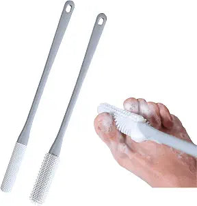 Toe Cleaning Brush with 15.7" Long Handle, Foot Scrubber in Shower
