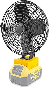 Portable Outdoor Sleek Jobsite Cordless Fan Compatible with DeWalt, Bucket Indoor Fans Operated Powered by DeWalt 20V Max Battery, Blow Heat and Cooling at Work,Tool Only