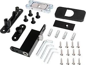 Black Self Closing Pivot Hinge Heavy Duty Hidden Hinges for Commercial/Home, 360 Degree Shaft Stainless Steel Pivot Hinge for Wood Secret Door, 2 Way Adjustable Hinges