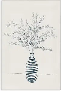 Stupell Industries Minimal Herb Vase Floral, 20 x 30 Inch Canvas Wall Art