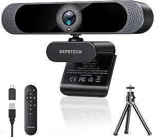 DEPSTECH 4K Webcam, Ultra HD 1/2.55'' Sony Sensor 3X Digital Zoom Autofocus
