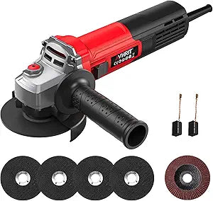 Angle Grinder 10 Amp, 4-1/2 inch Power Angle Grinder Tools with 13000 RPM, 1200W Small Angle Grinder for Cutting, Grinding, Polishing