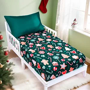 JISEN Christmas Toddler Bedding Set 2 Piece Gingerbread