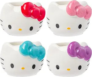 Silver Buffalo Sanrio Hello Kitty Sugar Bows, 3D Mini Cup Set, 4pk, 3.5oz
