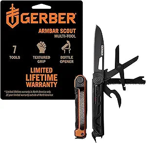 Gerber Gear Armbar Scout 7-in-1 Multi-tool - 2.5" Plain Edge Blade, Hammer, Scissor, Saw - EDC Gear and Equipment - Burnt Orange
