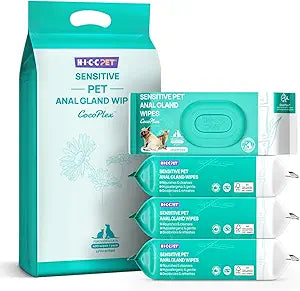 HICC PET Dog Wipes Cleaning Deodorizing 400 Counts, Anal Gland Wipes  Helps Stop Butt Scooting, Paw Licking & Eliminates Fishy Odor, Hypoallergenic Pet Grooming Wipes for Paws and Butt