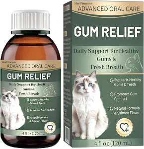 Cat Dental Care Liquid 120mL, Oral Health Cat Gingivitis Treat-Ment Support, Soothes Red Swollen Gums & Bad Breath, Gentle Formula & Natural Plant-Based Oral Liquid for Gum Comfort