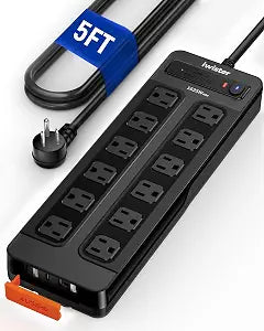 Power Strip 1800J Surge Protector,Outlet Extender,12AC Outdoor Weatherproof