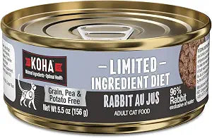 KOHA Rabbit Pate Wet Cat Food - Novel Protein Limited Ingredient Diet - Sensitive Stomach - Grain, Pea & Potato Free - 5.5oz (Pack of 24)