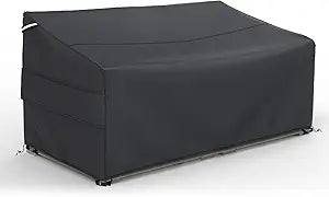 Gasadar Waterproof Outdoor Sofa Cover, 3-Seater Outdoor Loveseat Cover, 93" Wx 40" Dx 35" H, Black
