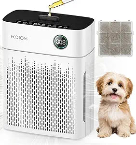 KOIOS Air Purifiers for Home Bedroom Large Room Up to 2500 sq. ft, H13 HEPA Air Purifier with Washable Filter, PM2.5 AQI, 20dB Sleep Mode for Pet, Dander, Dust, Pollen, Smoke, Odors, AP2503, White