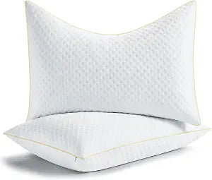 King Size Pillows Set of 2 for Neck and Shoulder Pain, Adjustable Firmness Shredded Memory Foam Pillow King for Side Sleeper, Cooling Curved Kingsize Pillows with Washable Cover