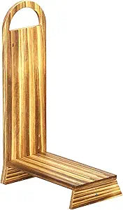 Wooden One Step Stool with Handle, 5" Height Wooden Step for Bathroom/Kitchen, Solid Wooden Step with trapezoidal feet for Elderly, Adults, Kids to Get in & Out of Bed Easily(440LBs Capacity)