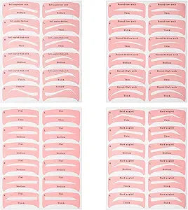4 Sheets Eyebrow Stencils Reusable Eyebrow Template Soft Eyebrows Mold Waterproof Eye Brow Stamping Assist Makeup Tools for Beginners Women Girl