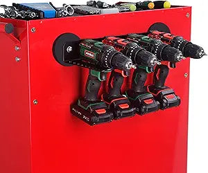 ULIBERMAGNET Magnetic Power Tool Organizer, Utility Storage Rack Shelf with Screwdriver Holder,Wall Mount Heavy Duty Cordless Drill Holder,Removable Tool Rack Suitable for Garage, Workshop