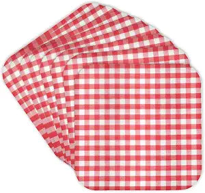 3dRose InspirationzStore Gingham Patterns - Red and White Gingham Pattern - Retro Checks Checkered Checked Rustic Italian Kitchen Dining Theme - Set of 8 Coasters - Soft (CST_113016_2)