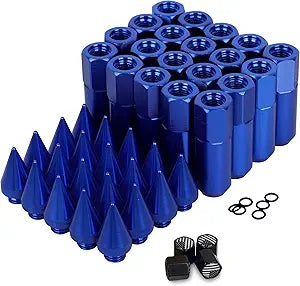 M12x1.5 Spikes Lug Nuts, 20pcs 60mm Aluminum Wheel Nuts Fit for Ford Escape/Focus/Fusion,for Honda Accord/CR-V,for Toyota Avalon,for Chevy Impala etc (Blue)