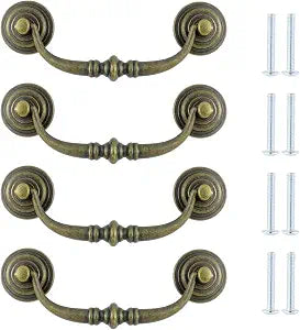 T Tulead 4PCS Bronze Bail Handle 4" Hole Centers Drop Pulls
