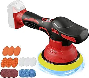 Cordless Buffer Polisher Kit For Milwaukee 18V LI-ION Battery,6 Inch Portable Orbital Buffer Polisher with 8 Variable Speed with 15pcs Polishing Accessories,for Car Polishing/Waxing (NO Battery)
