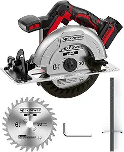 Brushless Cordless Circular Saw, for Milwaukee M18 Battery, 6-1/2 Inch Aluminum Alloy Blade, 8000 RPM, 6.2 Lbs Lightweight, Cutting Depth 2-1/5" (90), 0-90 Bevel, Hex Wrench, Rip Guide for Wood PVC