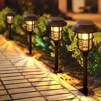 LETMY Solar Pathway Lights Outdoor, 8 Pack Bright IP65 Waterproof Auto On/Off Garden Powered Landscape Lighting for Yard Patio Walkway Driveway