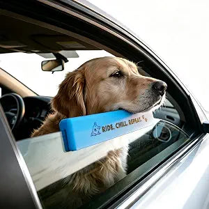 Dog Window Guards for Cars Pet Car Window Chin Rest for Comfortable Car Rides No Tools Required Waterproof Easy Clean for Ride. CHILL. Repeat (Blue)