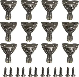 Litoexpe 12pcs Antique Brass Wood Box Corner Protectors