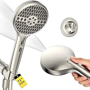 Shower Head, High Pressure 9-Spray Modes Handheld Showerhead, 71" Long Hose Hand Held Shower, Brushed Nickel Shower Head With Wall Bracket & Power Wash