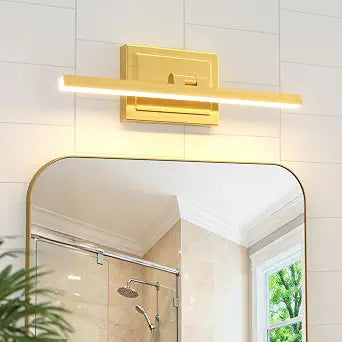VOLISUN Bathroom Vanity Light 15.7 inch, 12W Dimmable 5CCT Led Bathroom Light Fixture Over Mirror, Gold Bar Vanity Light for Bathrooms-ETL Certificated