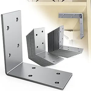 25 Pcs L Brackets Heavy Duty 12-ga Angle Fastener 3"x3" Angle Iron Galvanized L Shape Corner Brace Large Corner Bracket for Wood 90 Degree Corner Screw Bracket for Furniture,Bed,Timber,Shelf Brackets