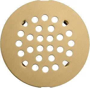 Evangeline Snap-in Shower Drain Cover 4-1/4 inch Shower Strainer Grid Round Replacement Floor Drain Cover Brushed Gold