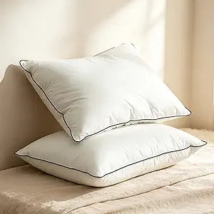 BPC Goose Feather Down Pillows King Size Set of 2, Luxury Hotel Pillows with 100% Organic Cotton Cover, Bed Pillow for Medium Firm Support & Cloud-Like Comfort, 20x36 Inches
