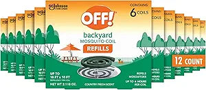 OFF! Backyard Mosquito Coil Refills Repels Mosquitoes for Patio and Deck Outdoor Use Up to 4 Hours per Coil 6 Count (Pack of 12)