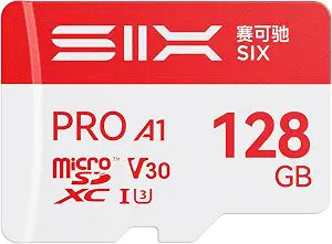 SIX M100 128GB Micro SD Card Read Up to 100MB/s - A1, U3, V30 Support 4K UHD microSDXC Memory Card 128GB with Adapter for Android Phones, Tablets, Dash Cams, Action Cameras, Drones, Gaming Consoles