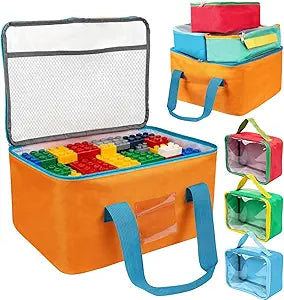 8 Packs Magnetic Tiles Storage Bags, Multi-Size Toy Organizer with Mesh Pockets & Label Pockets for Magnetic Building Tiles, Lego, Puzzle, Board Game, Travel Case