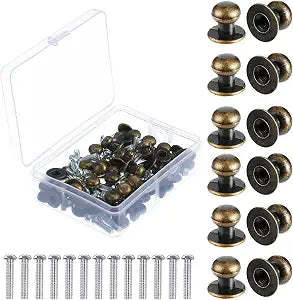 Ripeng 36 Pieces Mini Cabinet Knobs Small Round Metal 12 mm,Bronze