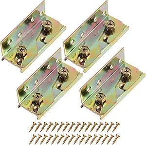 4Pcs Rust Proof Bed Rail Brackets with 32 Pcs Srews