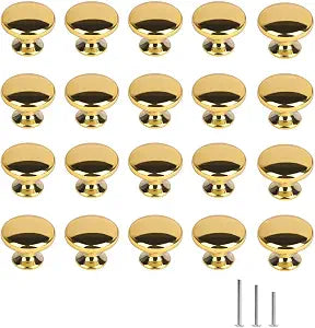 20x Gold Drawer Knobs Polished Chrome Gold Cabinet Knob