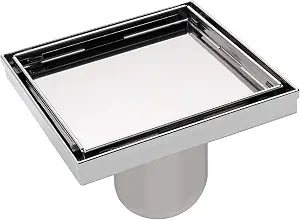 PF WaterWorks PF3022-CH ShowerSTRAIN 4 Tile-in Designer Square Drain, Chrome