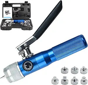 HVAC Hydraulic Swaging Tools KitHydraulic Tube Expander CompactCopper Pipes HVAC Expander Tools with Tube Cutter, Deburring Tool & 7 Expander Heads