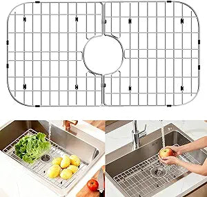 Sink protectors for kitchen sink12132426,Detachable kitchen sink mat 304 Stainless Steel Material sink rack for bottom of sink.(26"x14" Center Drain)