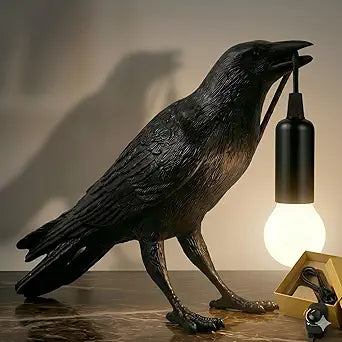 OVANUS Crow Lamp Gothic Decor, Raven Table Night Light with Adjustab